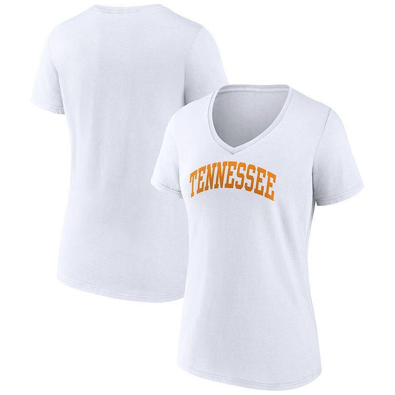 Womens Fanatics Branded White Tennessee Volunteers Basic Arch V-Neck T-Shirt Product Image