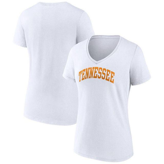 Womens Fanatics Branded White Tennessee Volunteers Basic Arch V-Neck T-Shirt Product Image