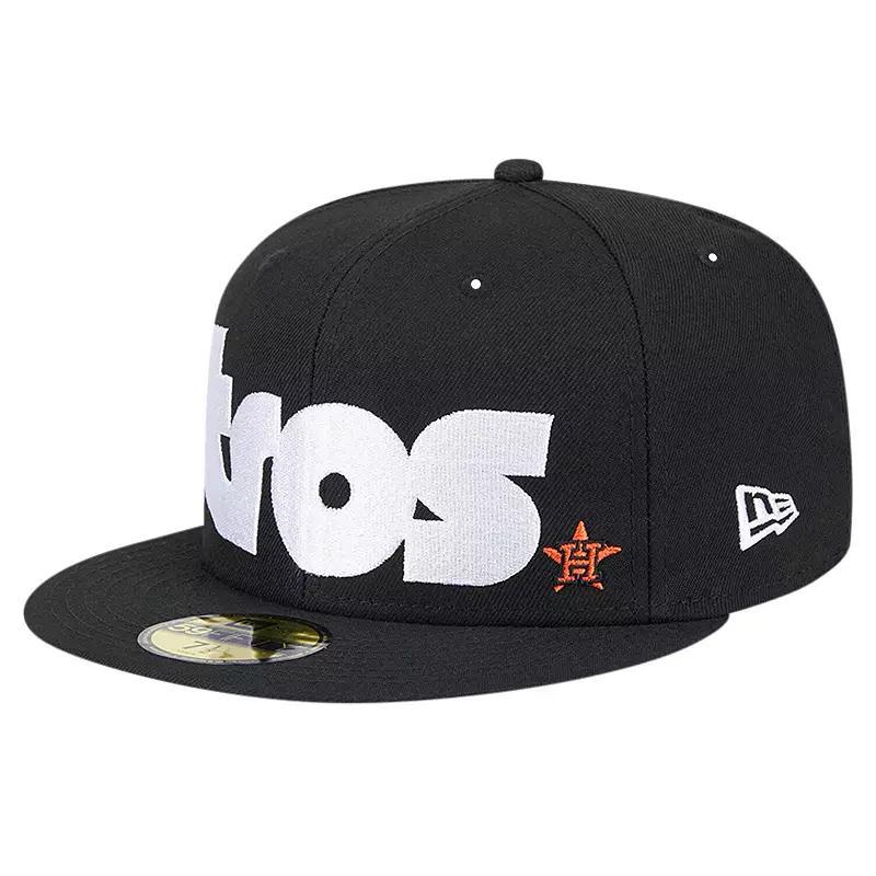 New Era Mens Black Houston Astros Checkered Undervisor 59FIFTY Fitted Hat Product Image