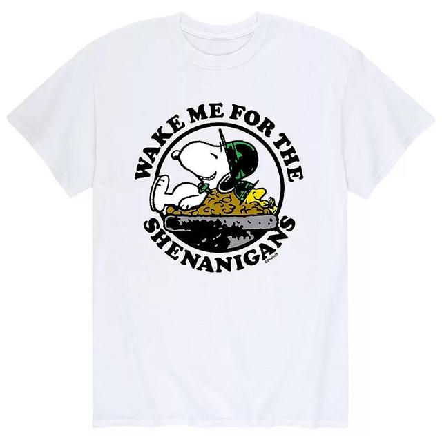 Mens Peanuts Snoopy St. Patricks Day Wake Me For The Shenanigans Tee Product Image