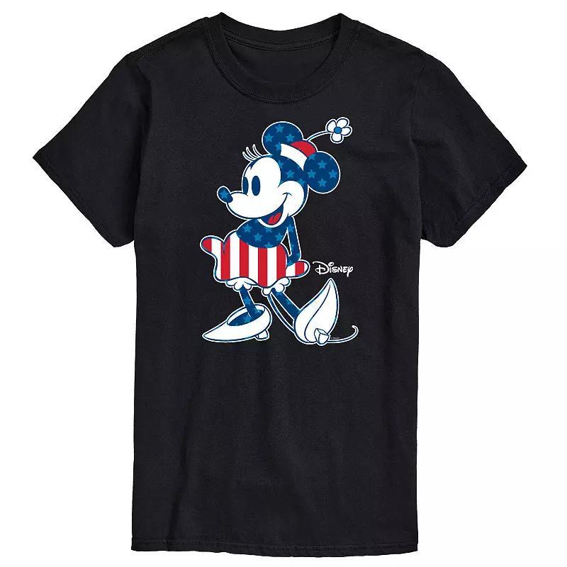 Disneys Minnie Mouse Mens Americana Flag Graphic Tee Product Image