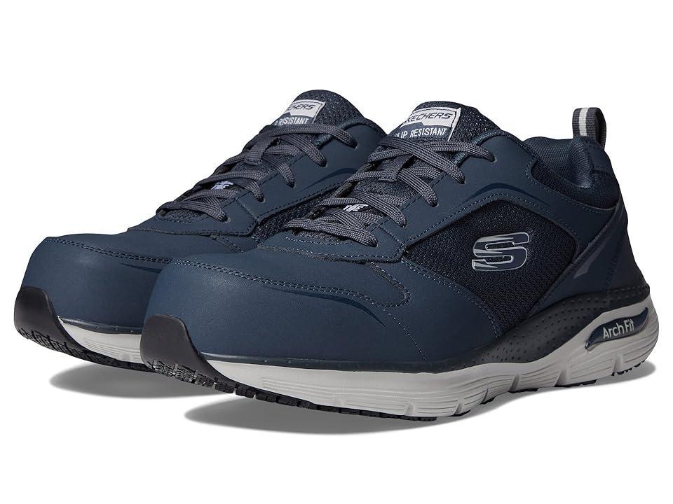 SKECHERS Work Arch Fit SR Comp Toe (Navy/Gray) Men's Shoes Product Image