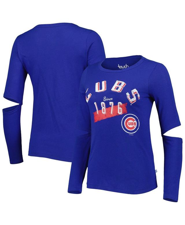 Womens Touch Royal Chicago Cubs Formation Long Sleeve T-shirt Product Image