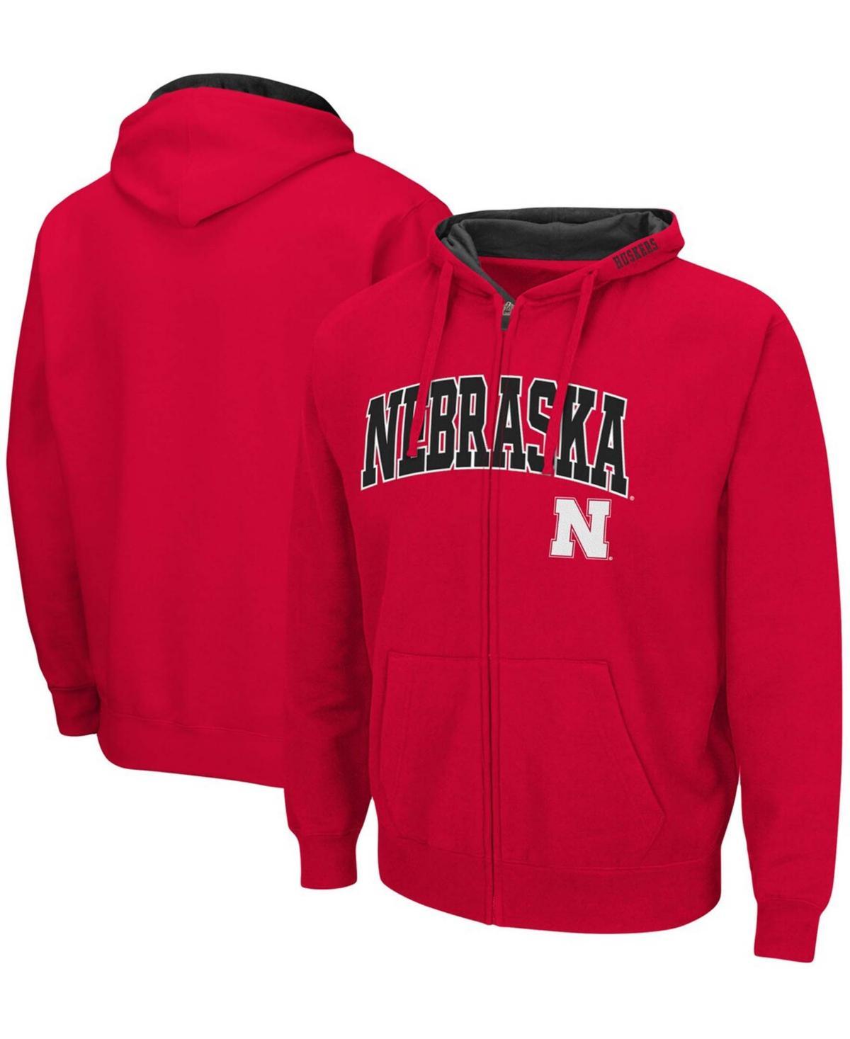 Colosseum Mens Nebraska Huskers Arch & Logo 3.0 Full-Zip Hoodie Product Image