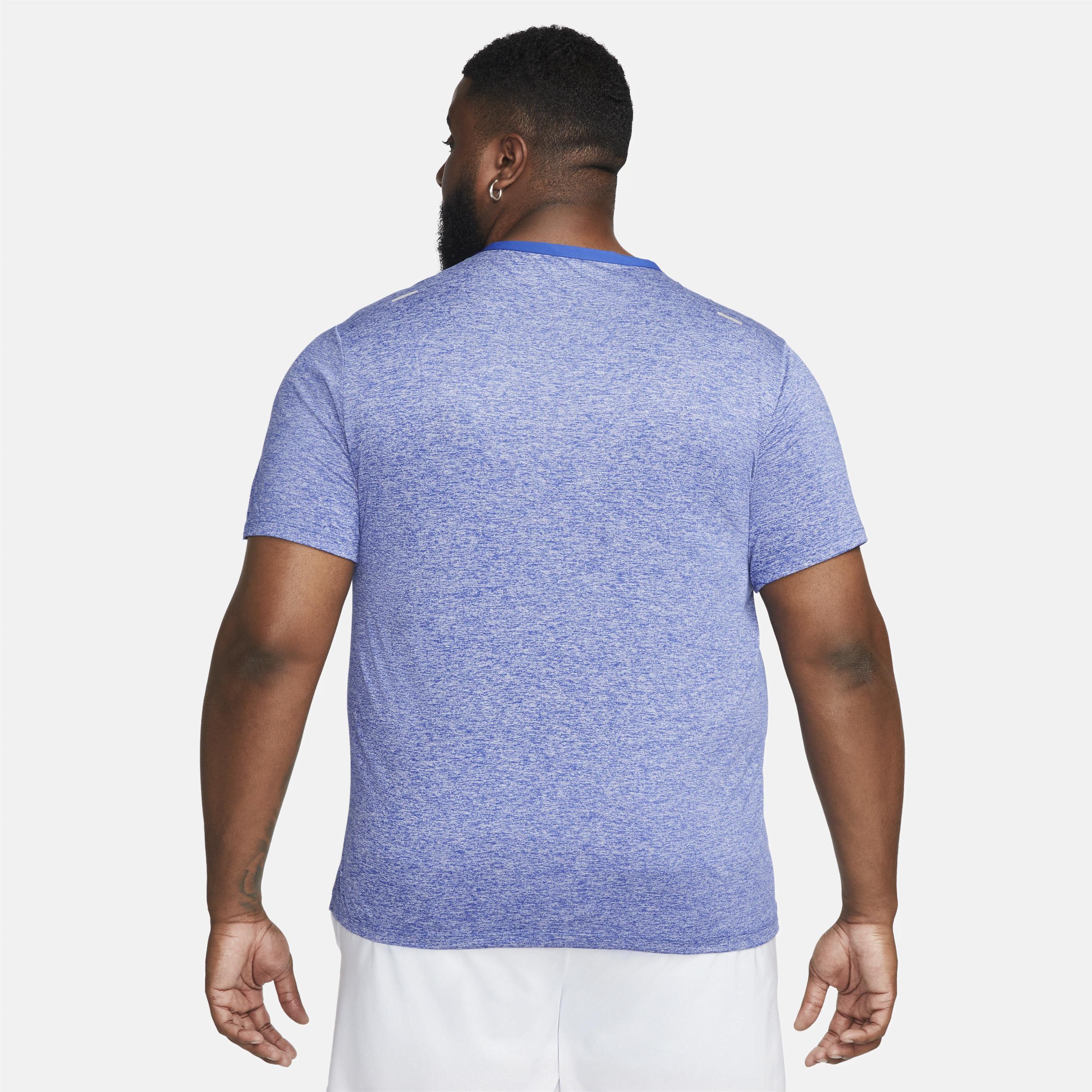 Nike Mens Dri-Fit Rise 365 Short Sleeve T-Shirt - Reflective Silver/Game Royal Product Image