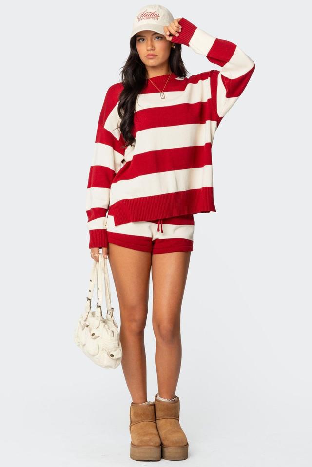 Riley Striped Knit Shorts Product Image