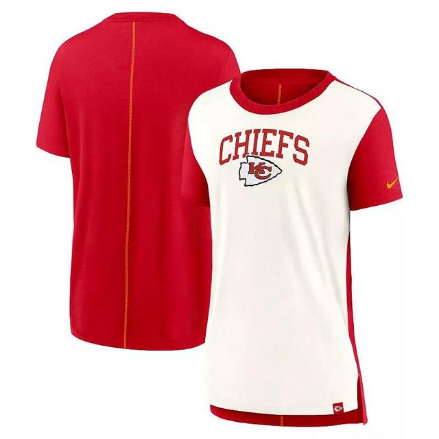 Womens Nike Cream/Red Kansas City Chiefs Wordmark Tri-Blend T-Shirt Product Image