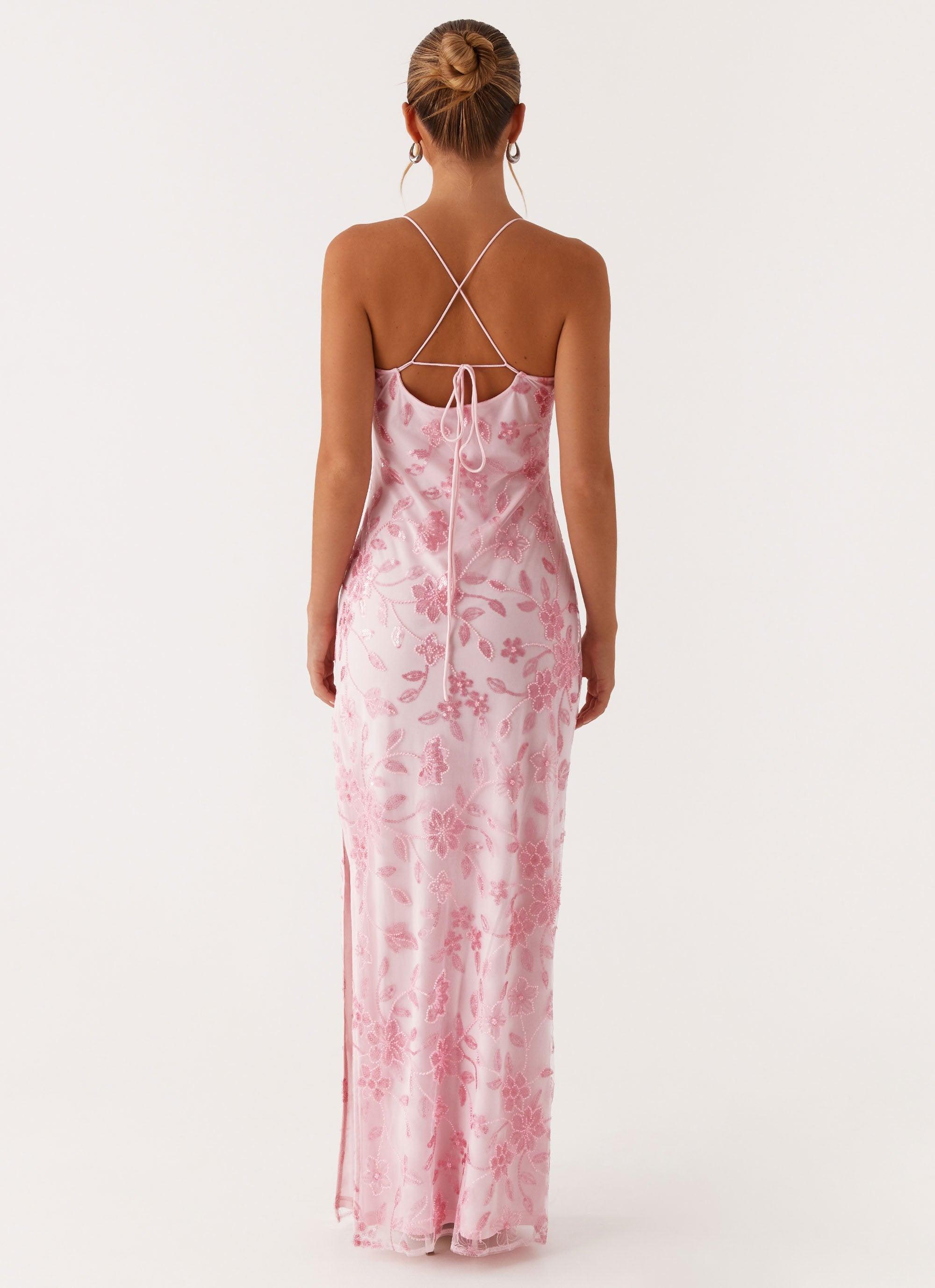 Bright Lights Beaded Maxi Dress - Pink Product Image