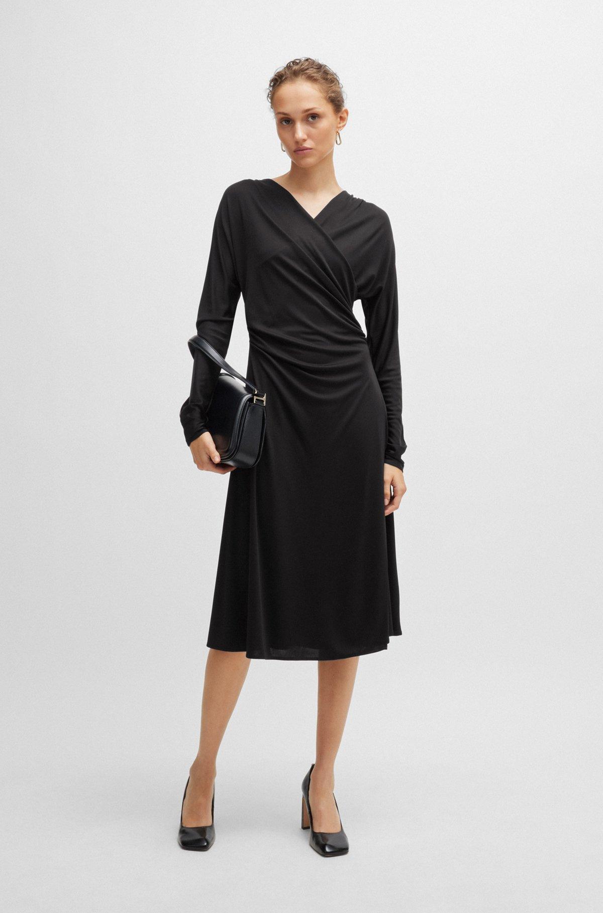 Long-sleeved dress with wrap front Product Image