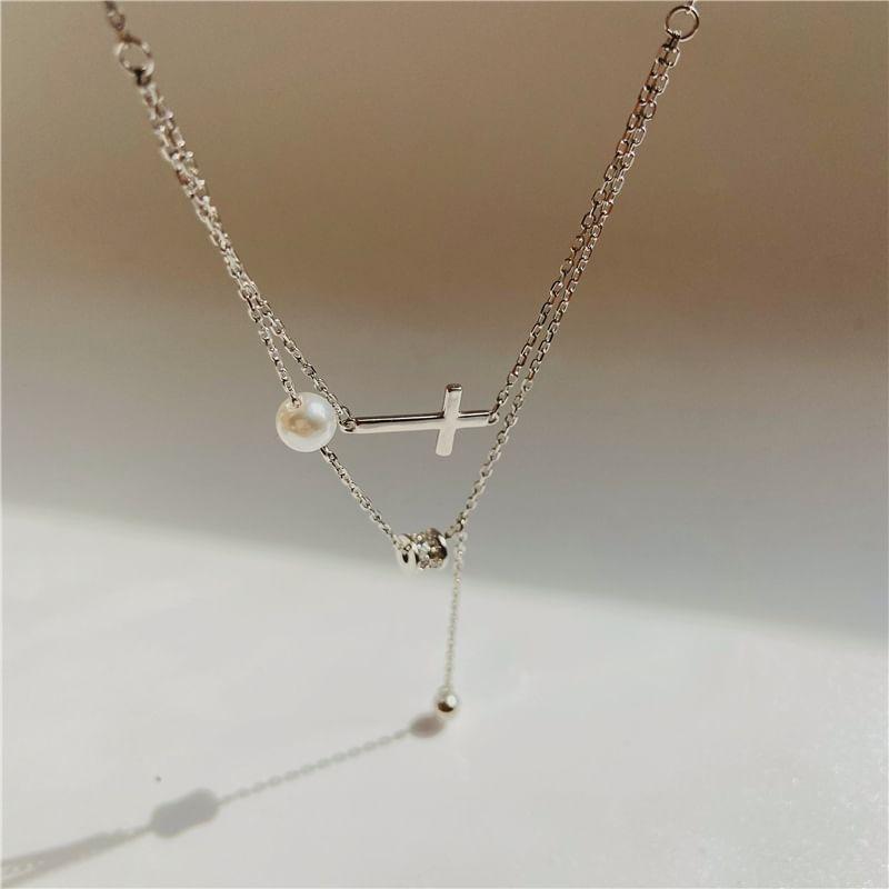 Layered Cross Necklace Product Image