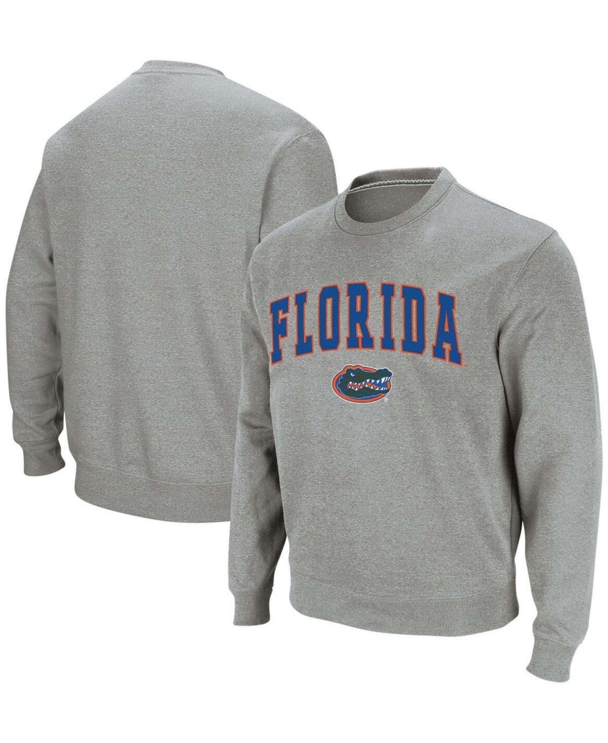 Mens Colosseum Charcoal Florida Gators Arch & Logo Crew Neck Sweatshirt Product Image