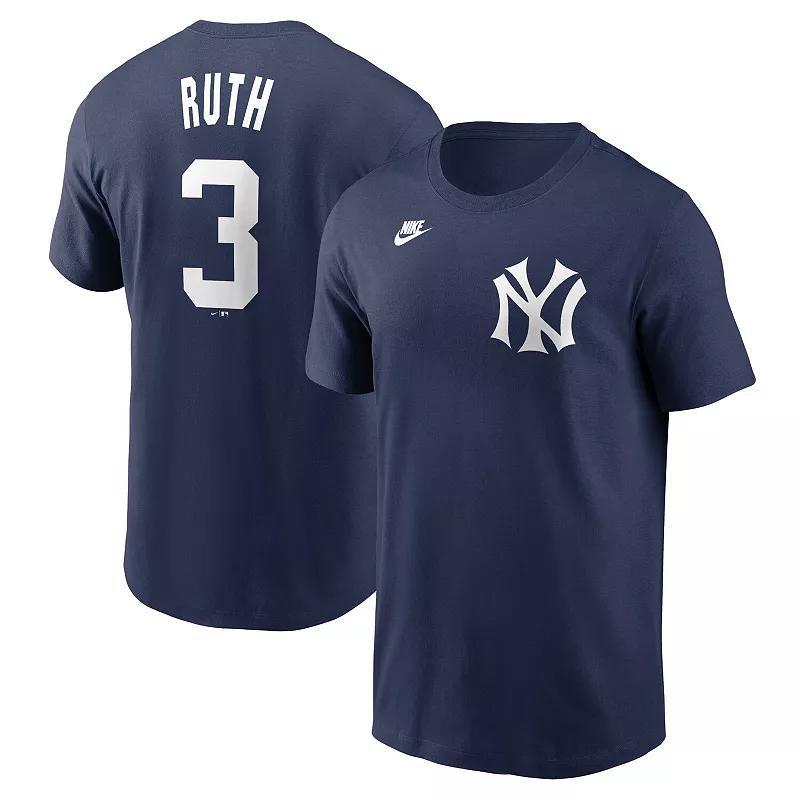 Mens Nike Babe Ruth New York Yankees Fuse Name & Number T-Shirt Blue Product Image