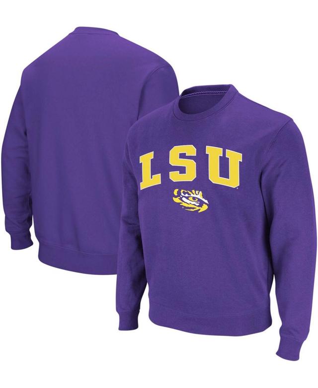 Colosseum Mens Lsu Tigers Arch & Logo Crew Neck Sweatshirt Product Image