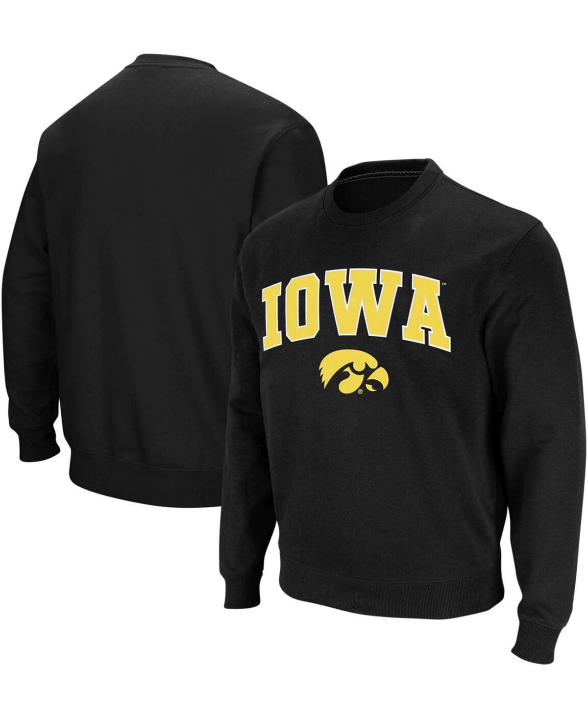 Mens Colosseum Charcoal Iowa Hawkeyes Arch & Logo Crew Neck Sweatshirt Product Image