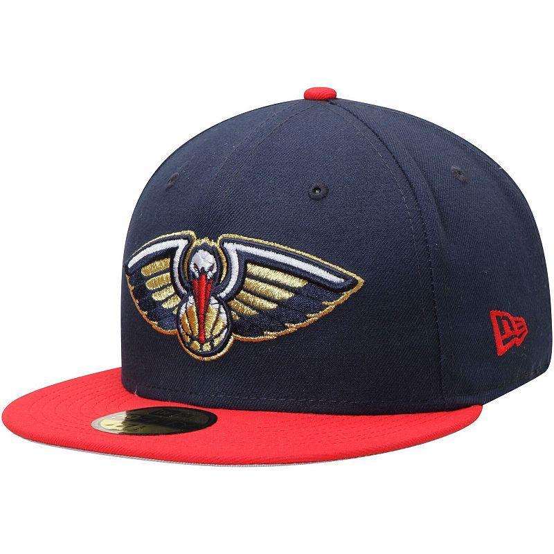 Mens New Era Navy/Red New Orleans Pelicans Official Team Color 2Tone 59FIFTY Fitted Hat NOR Blue Product Image