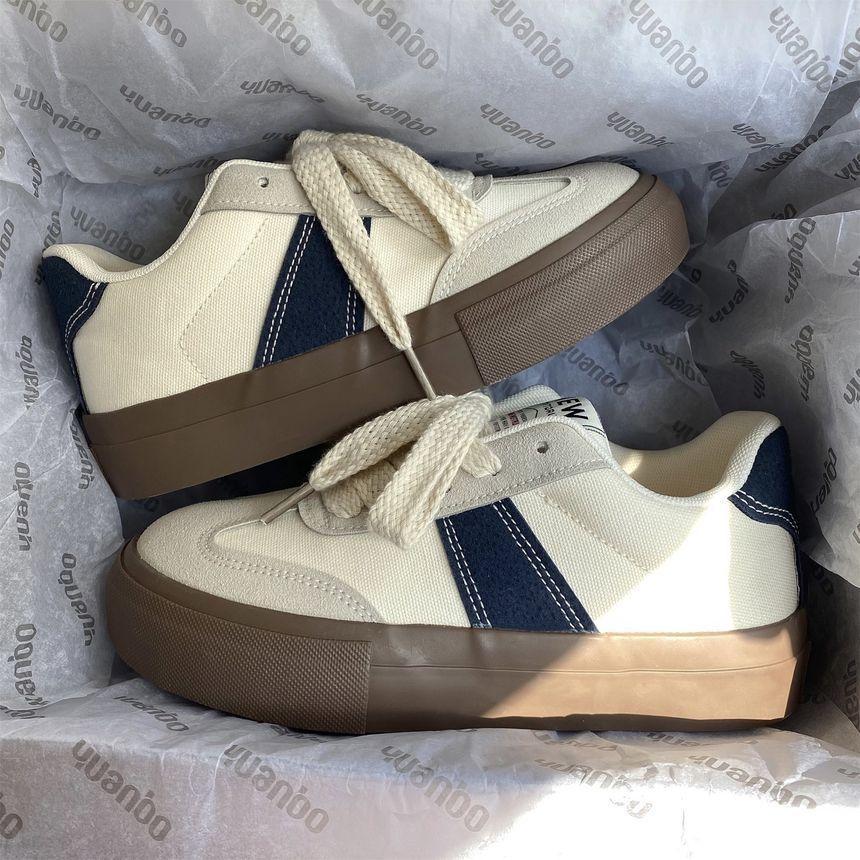 Two-Tone Platform Sneakers Product Image