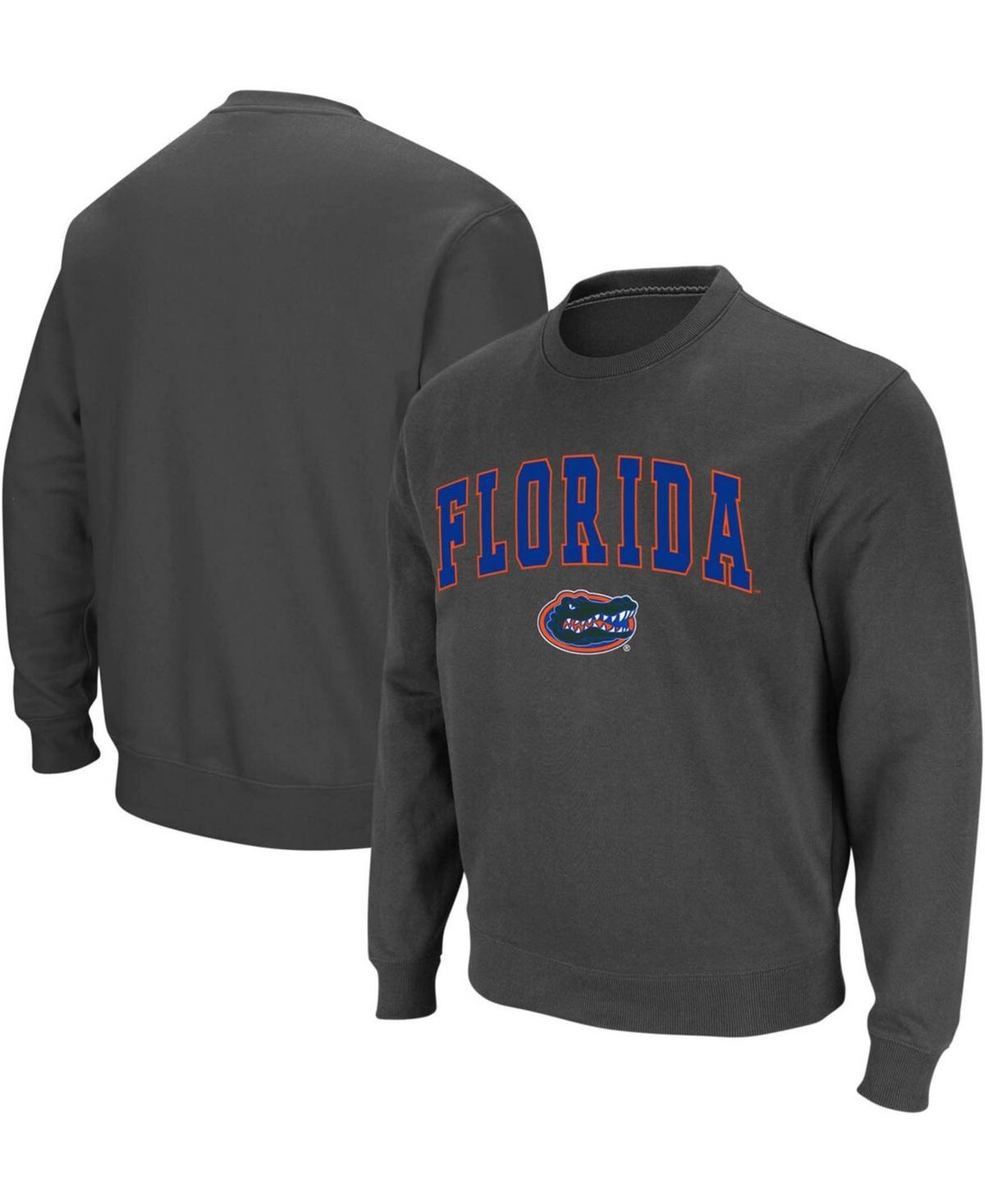 Mens Colosseum Charcoal Florida Gators Arch & Logo Crew Neck Sweatshirt Product Image