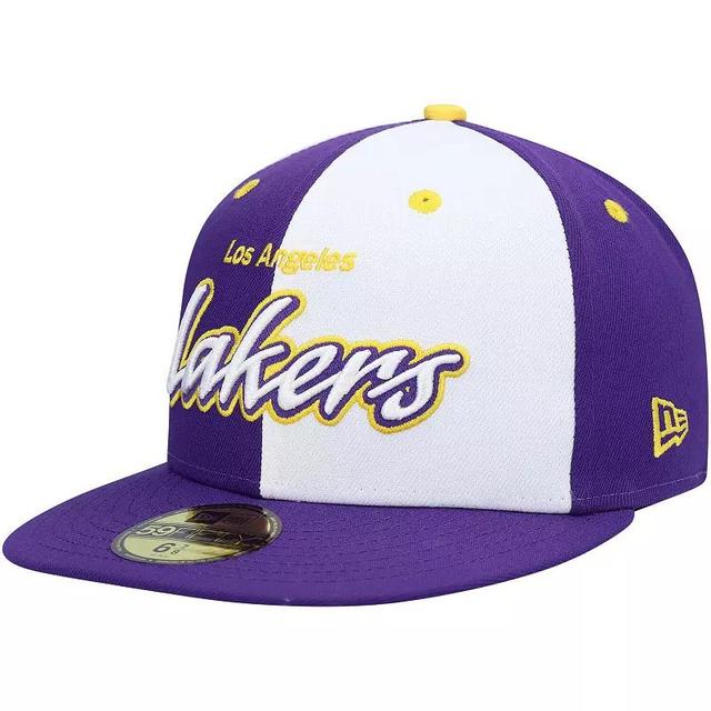 Mens New Era /White Los Angeles Lakers Griswold 59FIFTY Fitted Hat Product Image