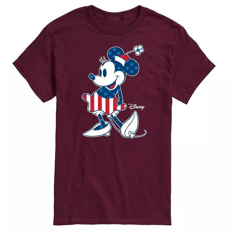 Disneys Minnie Mouse Mens Americana Flag Graphic Tee Product Image