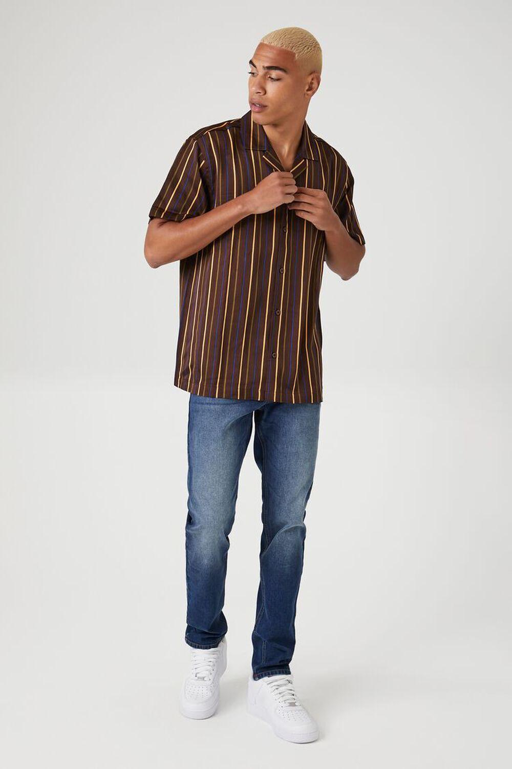 Satin Striped Short-Sleeve Shirt | Forever 21 Product Image