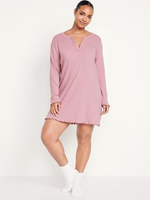 Long-Sleeve Pointelle Nightgown Product Image