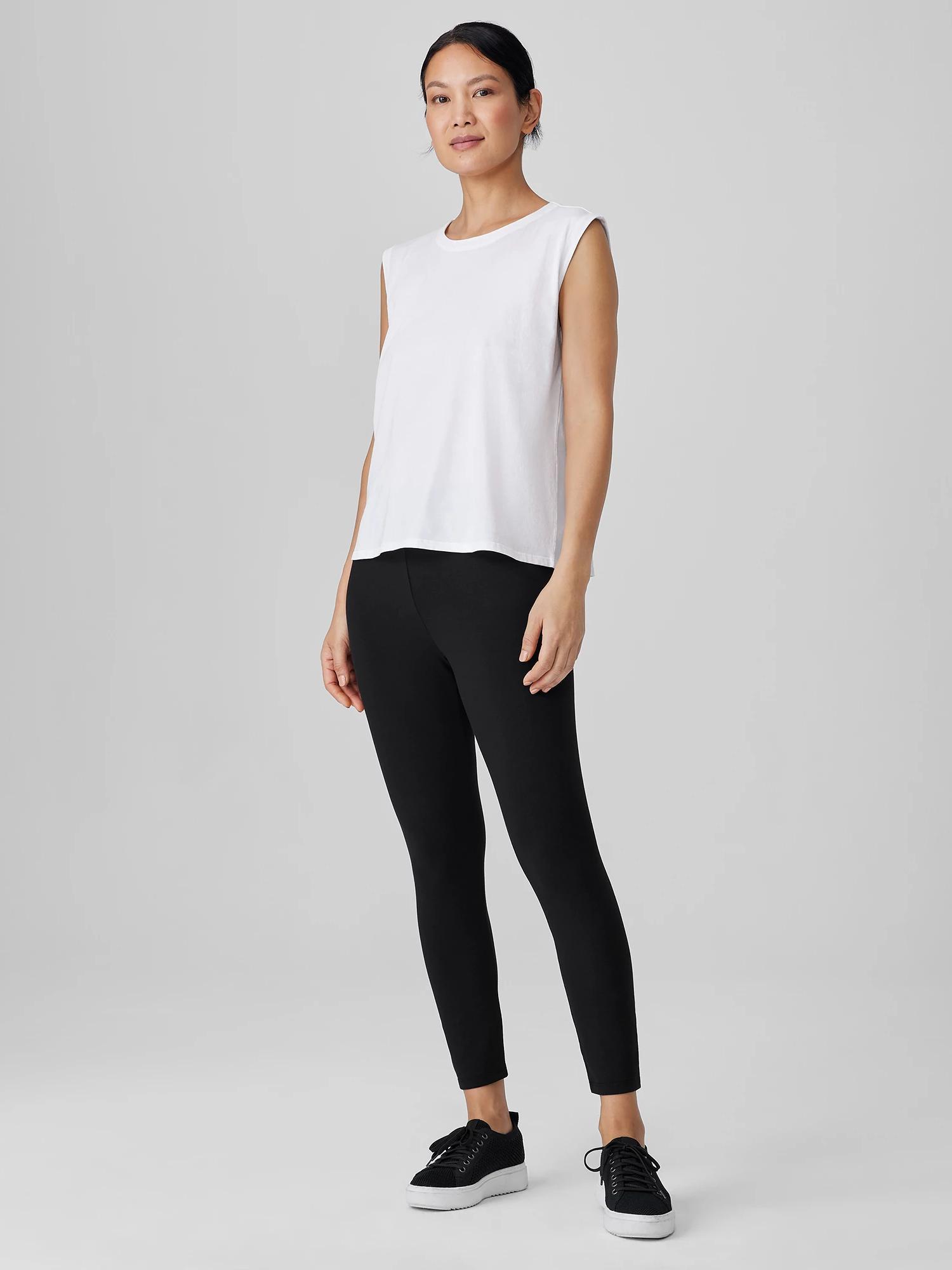 EILEEN FISHER Lightweight Cotton Stretch Jersey Leggingsfemale Product Image