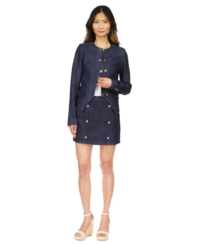 Michael Michael Kors Womens Button-Front Denim Jacket Product Image