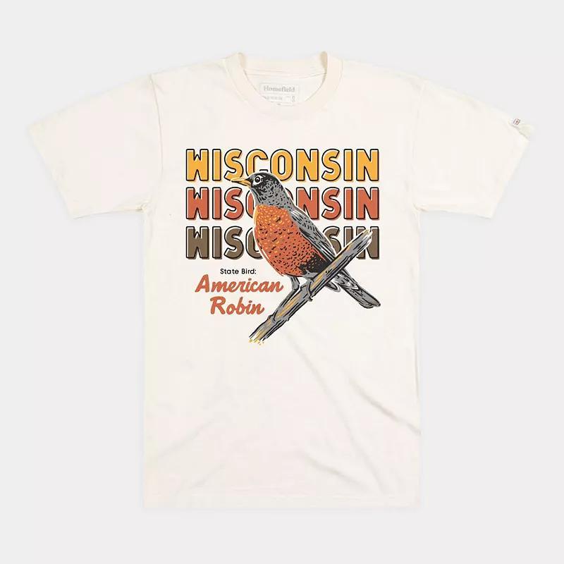 Homefield Wisconsin Robin Graphic Tee, Mens Ivory Product Image