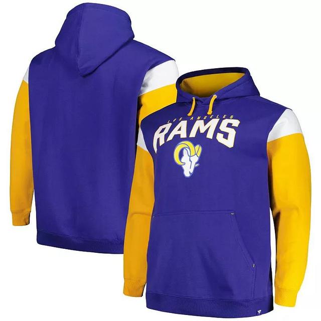 Mens Profile Royal Los Angeles Rams Big & Tall Trench Battle Pullover Hoodie Product Image