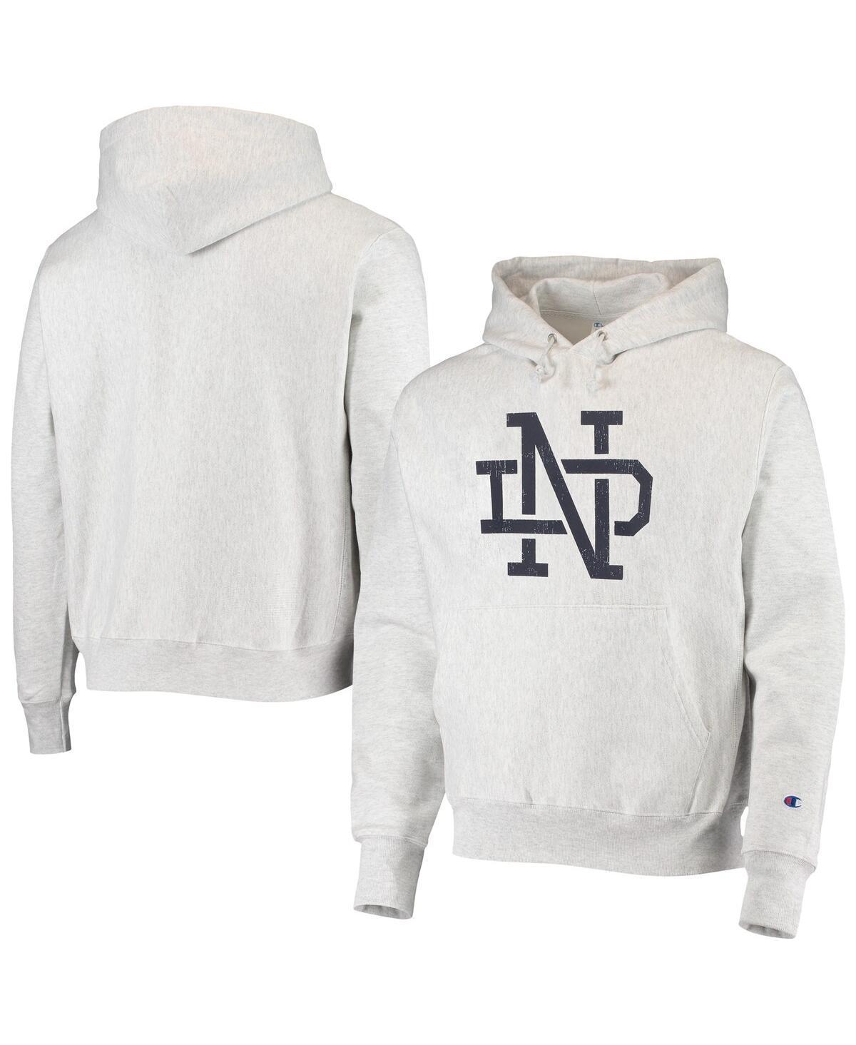 Mens Champion Heathered Gray Notre Dame Fighting Irish Team Vault Logo Reverse Weave Pullover Hoodie Product Image