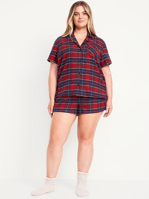 Printed Flannel Pajama Set Product Image