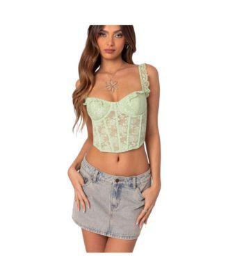 Edikted Womens Amaya Sheer Lace Corset Product Image