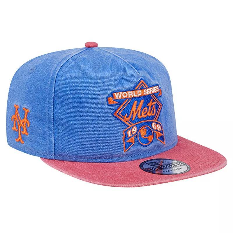 Mens New Era Royal/Red New York Mets 1969 MLB World Series Pigment Dye Golfer Snapback Hat Product Image