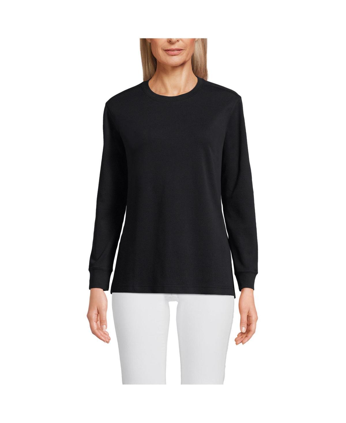 Womens Lands End Relaxed Long Sleeve Crewneck Top Product Image