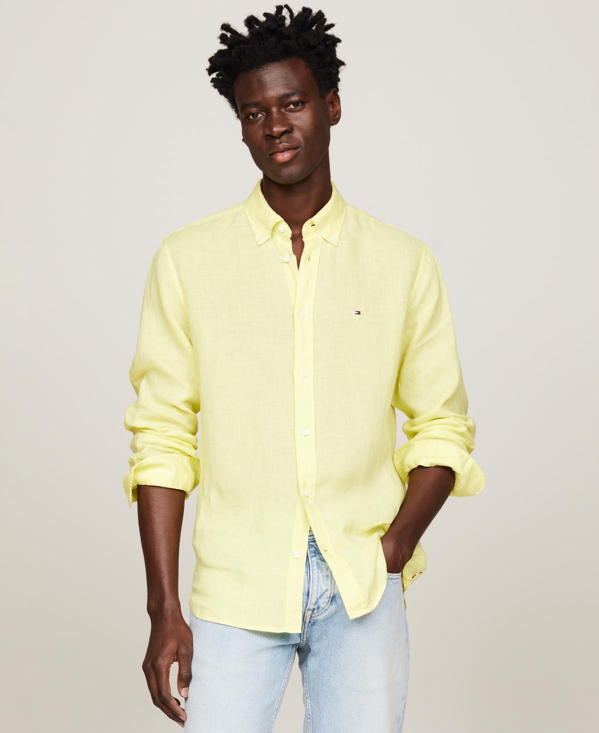 Tommy Hilfiger Mens Pigment-Dyed Button-Down Long Sleeve Shirt Product Image