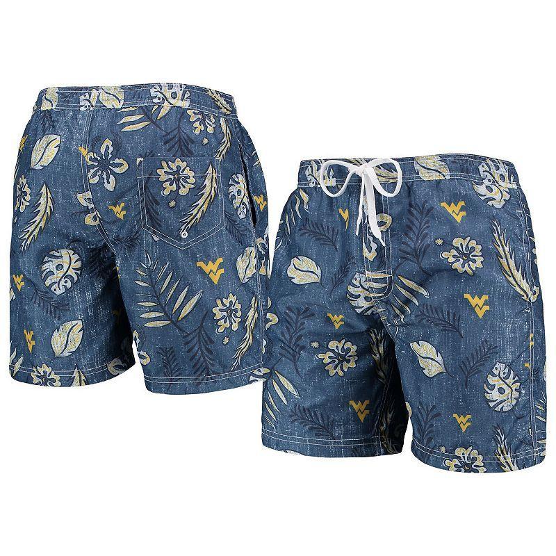 Mens Wes & Willy West Virginia Mountaineers Vintage Floral Swim Trunks Blue Product Image