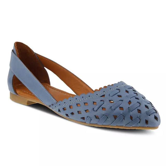 Spring Step Delorse Womens Leather Flats Blue Blue Product Image