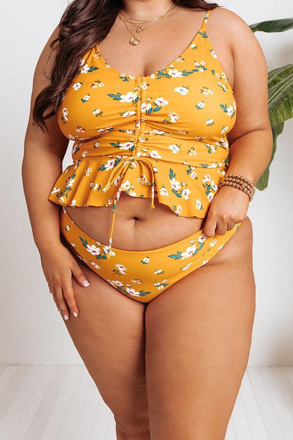 Secret Beach Reversible Bikini Bottoms in Marigold Curves Product Image