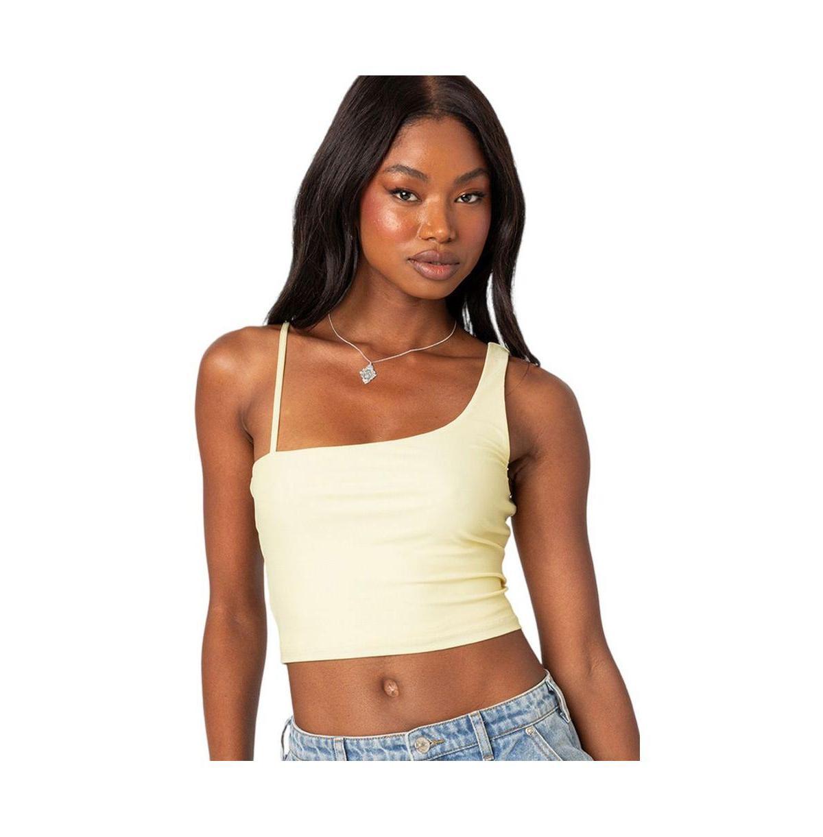 EDIKTED Reece Asymmetric Strap Crop Top Product Image