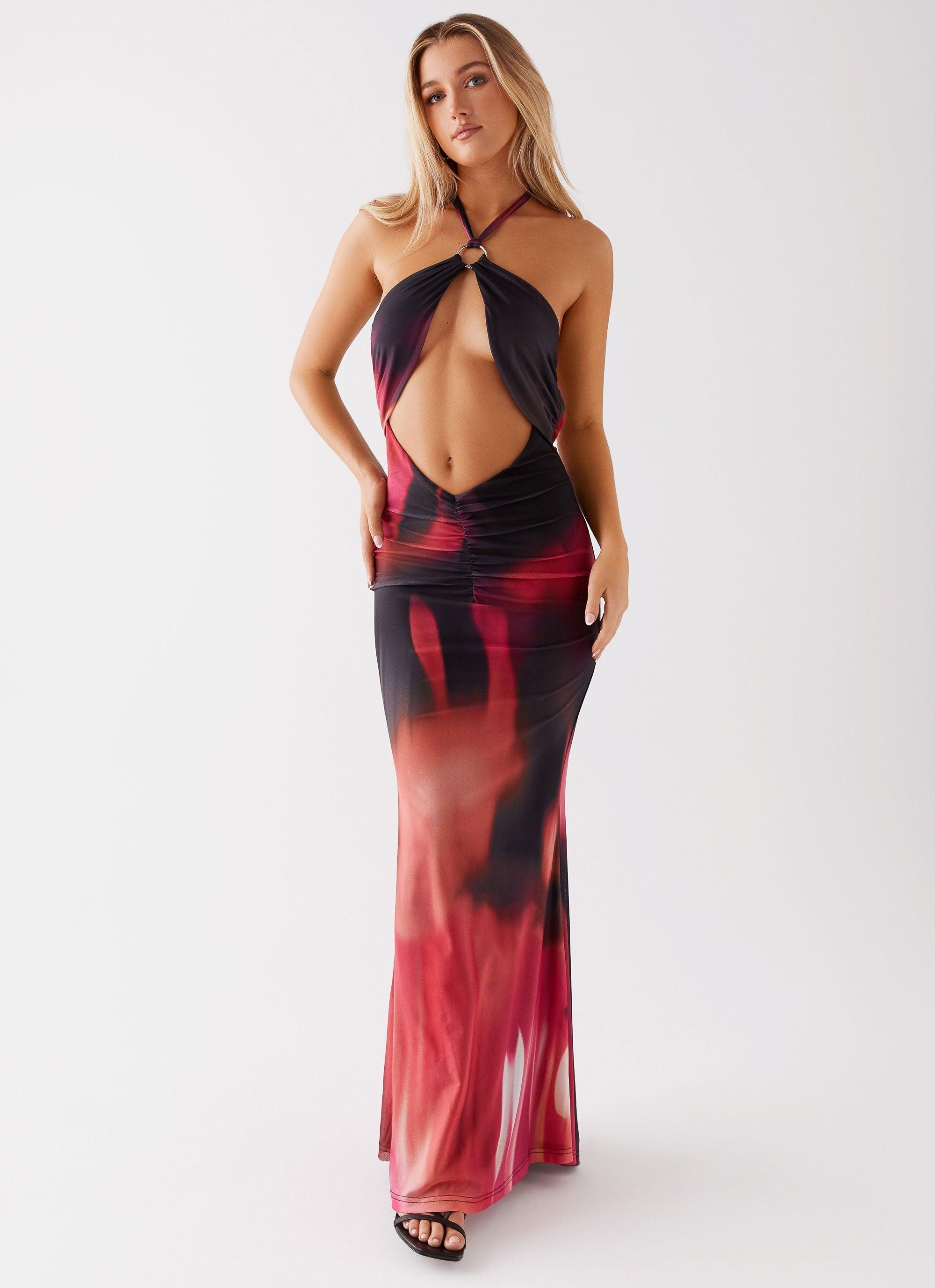 Rheanna Maxi Dress - Pink Print Product Image