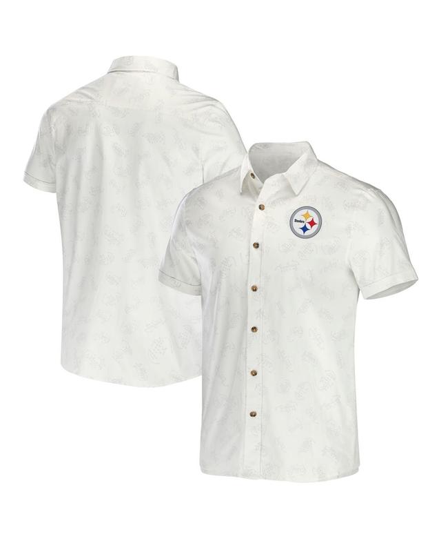 Mens Nfl x Darius Rucker Collection by Fanatics White Pittsburgh Steelers Woven Button-Up T-shirt Product Image