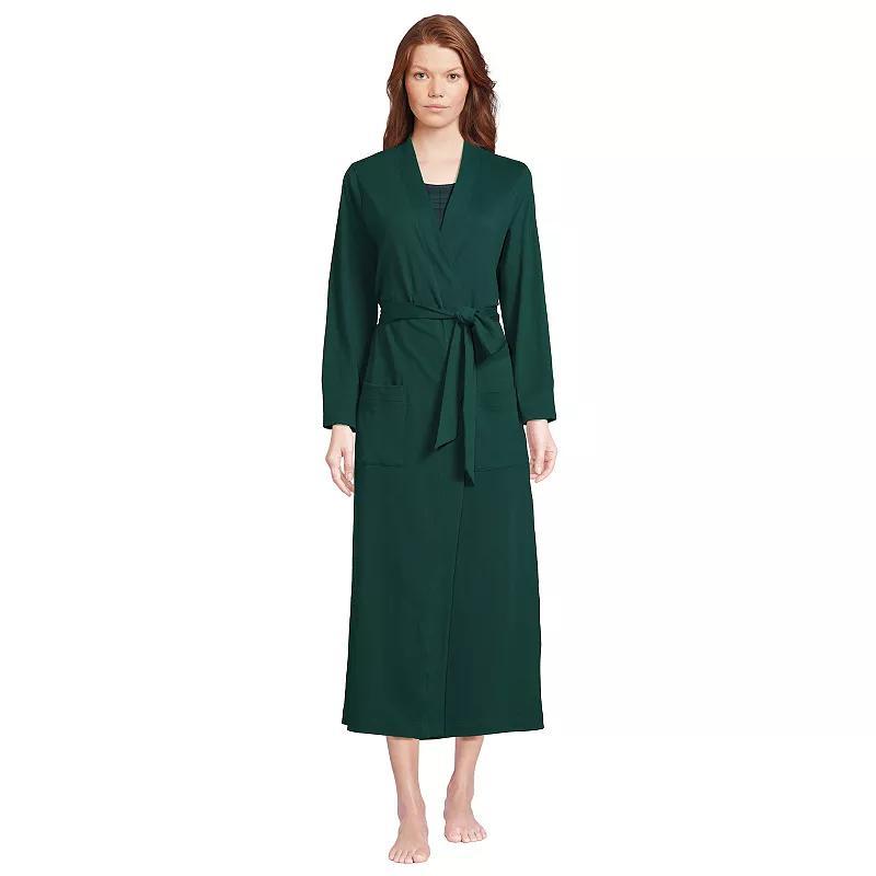 Petite Lands End Cotton Wrap Robe, Womens Blue Product Image