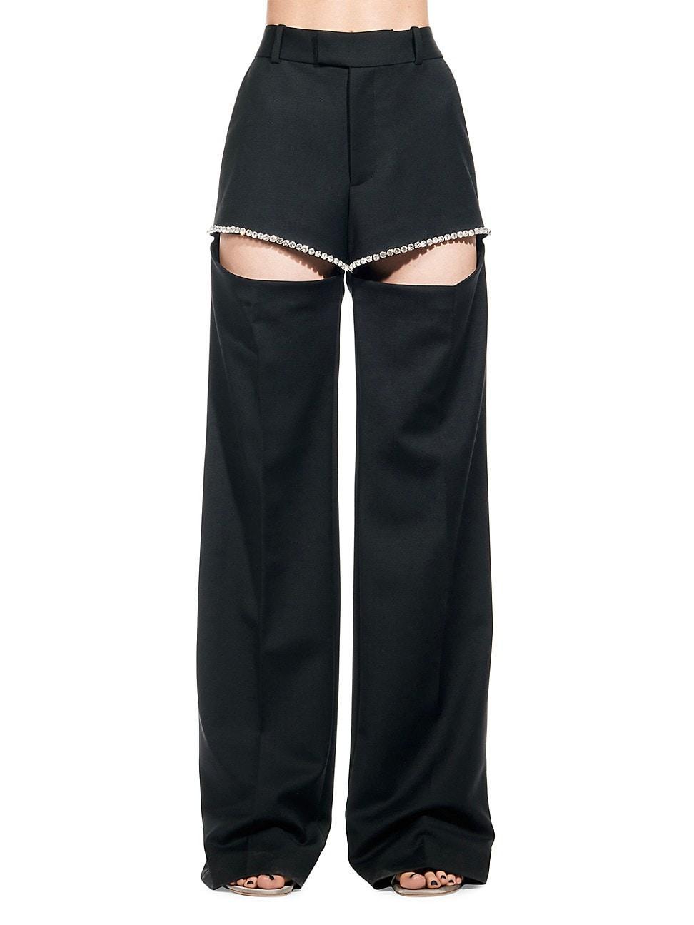 Womens Crystal Slit Trousers Product Image