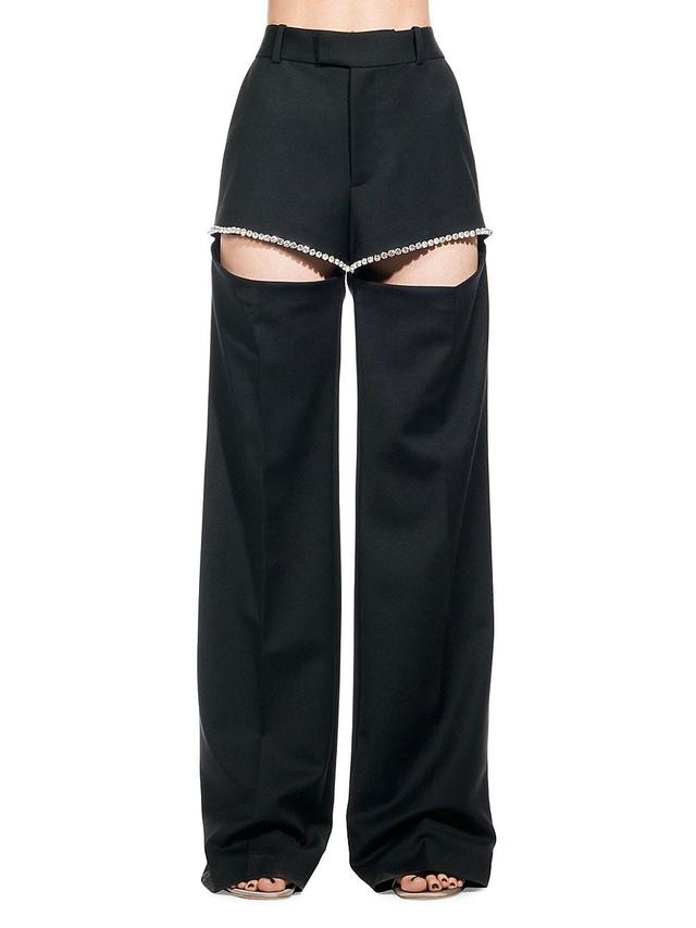 Womens Crystal Slit Trousers Product Image