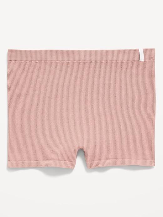 Mid-Rise Seamless Ribbed Boyshort Underwear Product Image