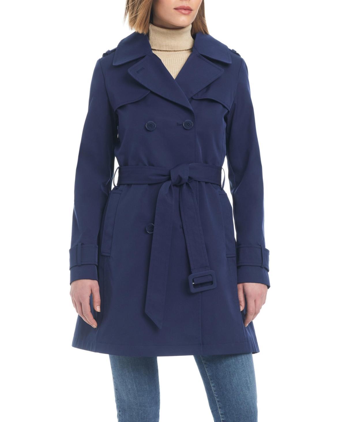 Women's Pleated Back Water-Resistant Trench Coat Product Image