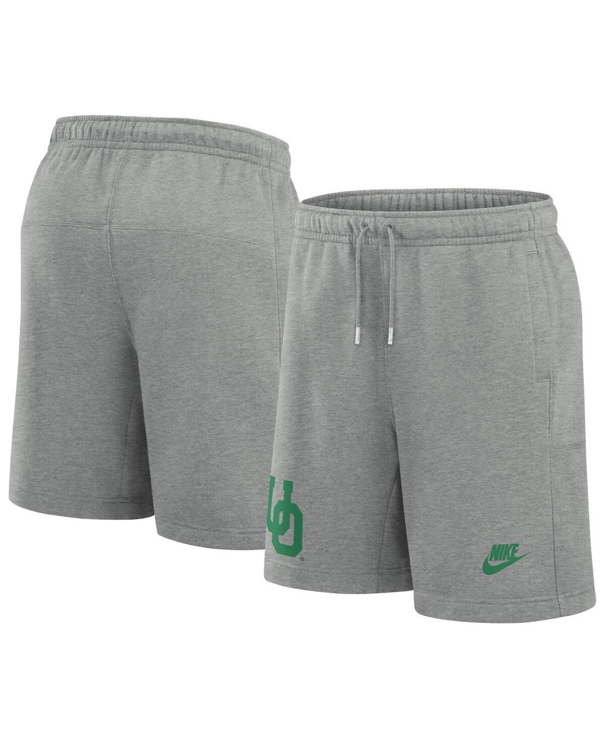 Nike Mens Heather Gray Oregon Ducks Legacy Essential Fleece Shorts Product Image