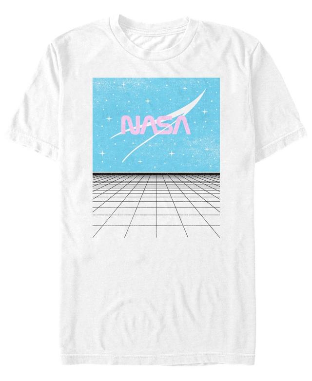 Mens NASA Retro Grid Logo Poster Tee White Product Image