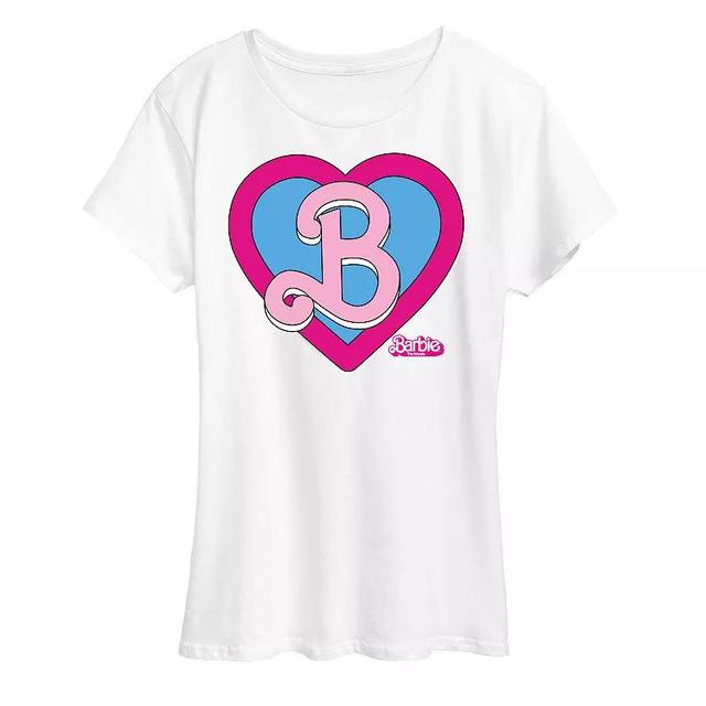 Missy Plus Barbie The Movie Heart Crest Graphic Tee, Womens Product Image