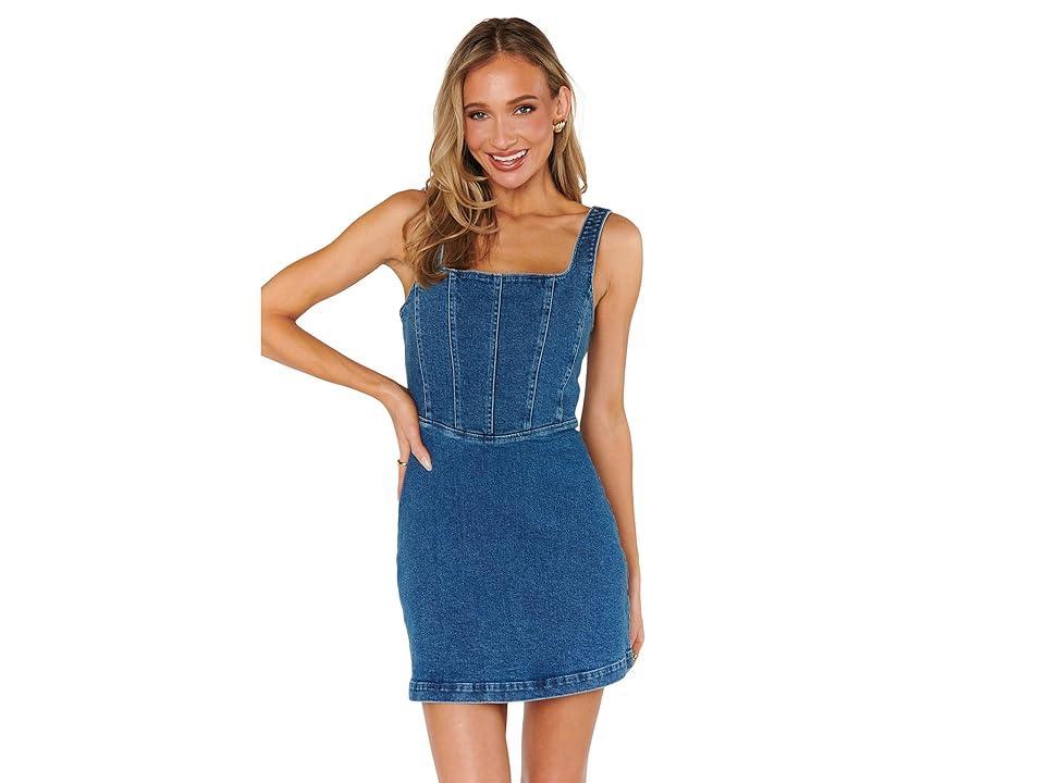 Show Me Your Mumu Corset Mini Dress Indigo) Women's Dress Product Image